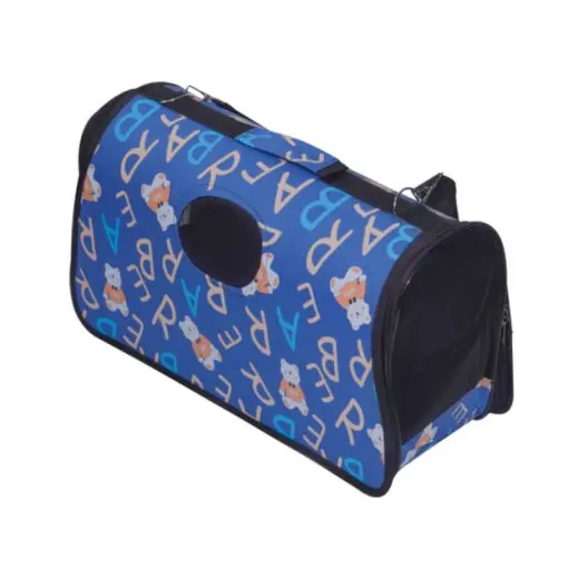 Cat Carrier Bag Large Blue Close Up
